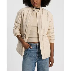 Express $198 Reversible coat Quilted Faux Fur Bomber Jacket women's small NEW